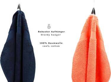 Набір рушників Betz Premium 10 шт, 100% бавовна, темно-синій та теракотовий, 2 банних, 4 для рук, 2 гостьових, 2 рукавиці