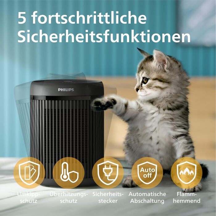 Керамічний тепловентилятор-товпчик Philips Smart 5000 серії, 2000 Вт, чорний