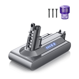 Акумулятор для пилососа Dyson V6 6000mAh Powtree (DC62, DC58, DC59, DC61, DC72, DC74) + 2 фільтри + захисна кришка