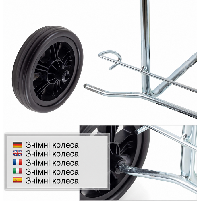 Візок для покупок Andersen Scala з сумкою Milla 49 л, чорний, сталева рама, колеса 15 см