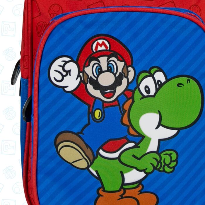 Дитячий рюкзак на колесах Super Mario з Йоші для хлопчиків 3-6 років, знімні колеса, 36x25x12 см, для садка та школи