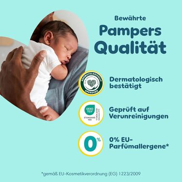 Підгузки Pampers Premium Protection розмір 2 (4-8 кг), захист від протікань, з вологими серветками Aqua Baby (+10 шт)