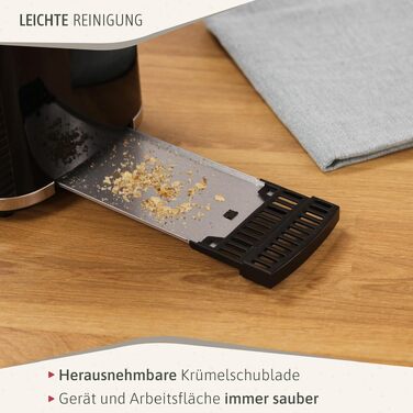 Тостер Briebe Elegance Brotor 2-слотовий, 7 режимів, розморожування, чорний