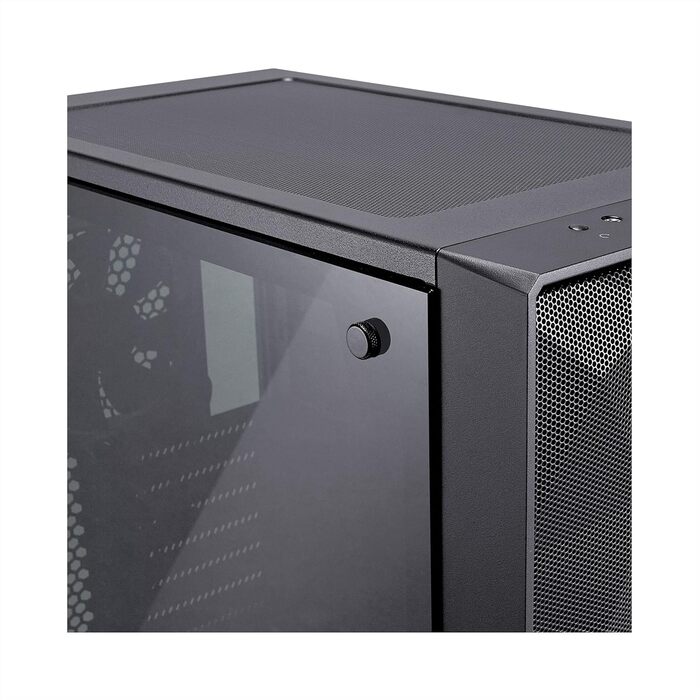 Корпус для комп'ютера Fractal Design Meshify C, компактний, з високою вентиляцією, 2 вентилятори, скляна панель, USB 3.0, чорний