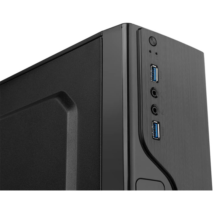 Корпус для ПК NOX LITE070 Mini-Tower з блоком живлення 500 Вт, USB 3.0, вентилятор 80 мм, підтримка Micro ATX/ITX, чорний, передня панель з шліфованим покриттям