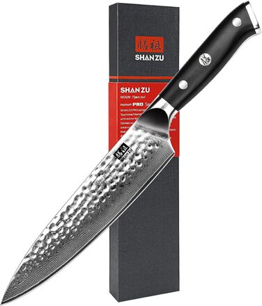 Ніж кухарський SHAN ZU Damast Pro Series 20 см з 67 шарів дамаст сталі та ручкою G10