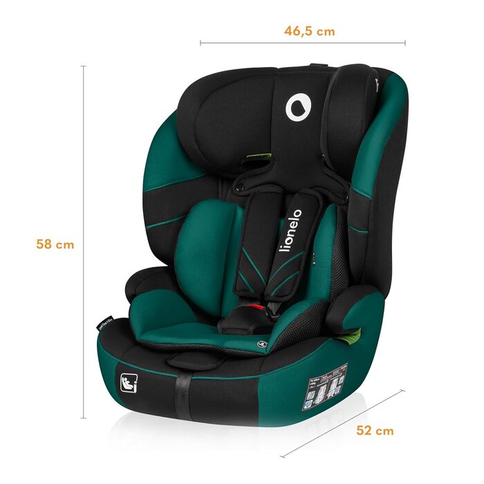 Автокрісло Lionelo Levi One i-Size 76-150 см, група 1 2 3, зелене