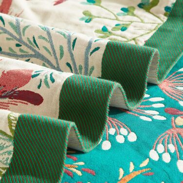 Покривало Bailix Premium Boho з 100% бавовни, двостороння муслінова ковдра 150x200 см, плед для дивана та ліжка в стилі пэчворк, смарагдово-бежевий