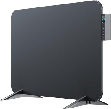 Інфрачервоний металевий обігрівач BR Bringer 450 Вт з Wi-Fi, розумним термостатом і пультом, настінний або мобільний, енергоощадний, чорний, німецька якість