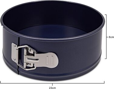 Форма для випічки Zyliss E980194 Springform, 23 см, з антипригарним покриттям, нержавіюча сталь, темно-синій колір, для маленьких тортів, сумісна з посудомийною машиною, 5 років гарантії
