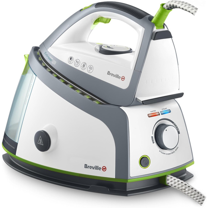 Парова праска Breville VSG002X з центральним парогенератором, необмежена автономність, біло-сіра