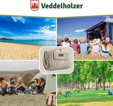 Водонепроникний плед для пікніка та пляжу Veddelholzer XXL (200x200 см), ізольована підстилка від піску для кемпінгу, парку та фестивалів, легка в догляді (Beach)