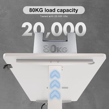 Електричний регульований стіл Devoko 140x60 см з кабель-каналом, комп'ютерний ергономічний стіл для роботи стоячи та сидячи з пам'яттю положень, колір — клен