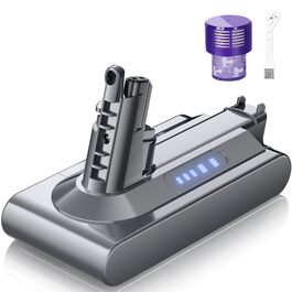 Акумулятор для пилососа Dyson V10 SV12 (Powtree) + фільтр + гвинти (8.0Ah, сірий)