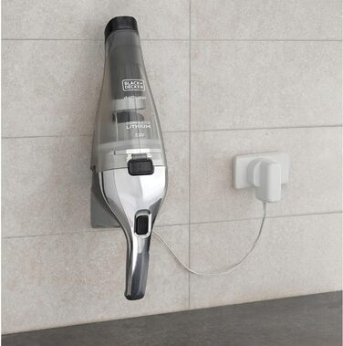Ручний пилосос BLACK+DECKER Dustbuster 7.2V, акумуляторний, EasyGrip, хром/титан, 385 мл