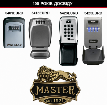 Кейс-сейф для ключів Master Lock Medium з настінним кріпленням для вулиці, металевий захисний бокс (11.9 x 8.5 x 3.6 см)