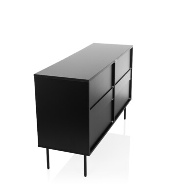 Тумба під TV/білизна KARBY S 120x40x75 см, 6 висувних ящиків, чорний колір, hjh LIVING