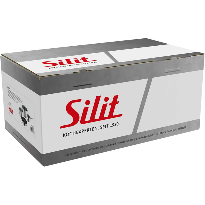 Набір каструль Silit Alicante з нержавіючої сталі для індукції, 4 предмети, з прозорими кришками, полірований метал, без покриття