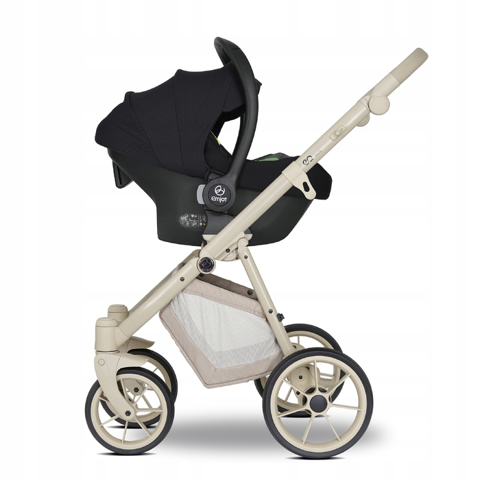 Дитячий візок Emjot EQ Taupe 3в1 — бежевий багатофункціональний комплект з сумкою та аксесуарами