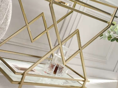 Стіл Mebel-Partner прямокутний, 70 x 46 x 81 см, білий з золотим