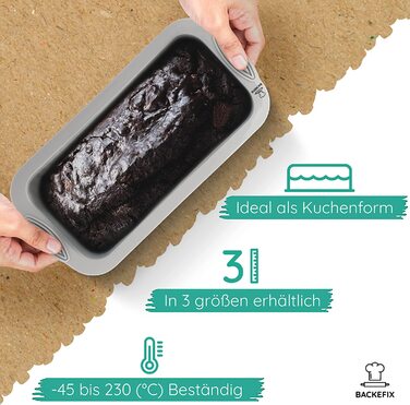Гнучка силіконова форма для випікання хліба Backefix 500г, маленька кексова форма 21см, для хліба, тосту, без BPA, харчовий силікон