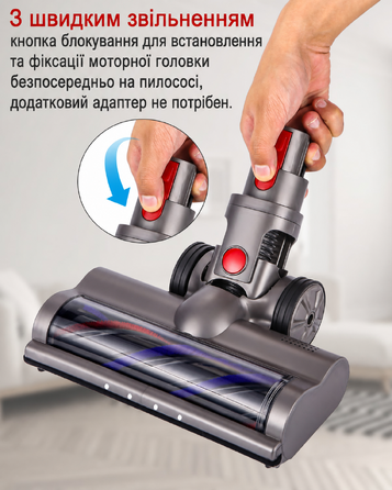 Насадка-щітка для пилососа Dyson V7/V8/V10/V11/V15, електрична турбощітка з роликовою щіткою, аксесуари для підлоги, 2 шт.