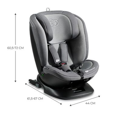 Дитяче автокрісло Kinderkraft XPEDITION2 I-Size 0-36 кг, 360°, Isofix, сіро-гранітне, регульована спинка та підголівник