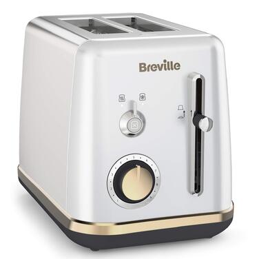 Тостер Breville Mostra для 2 скибок з підставкою для булочок, сріблястий з золотими акцентами