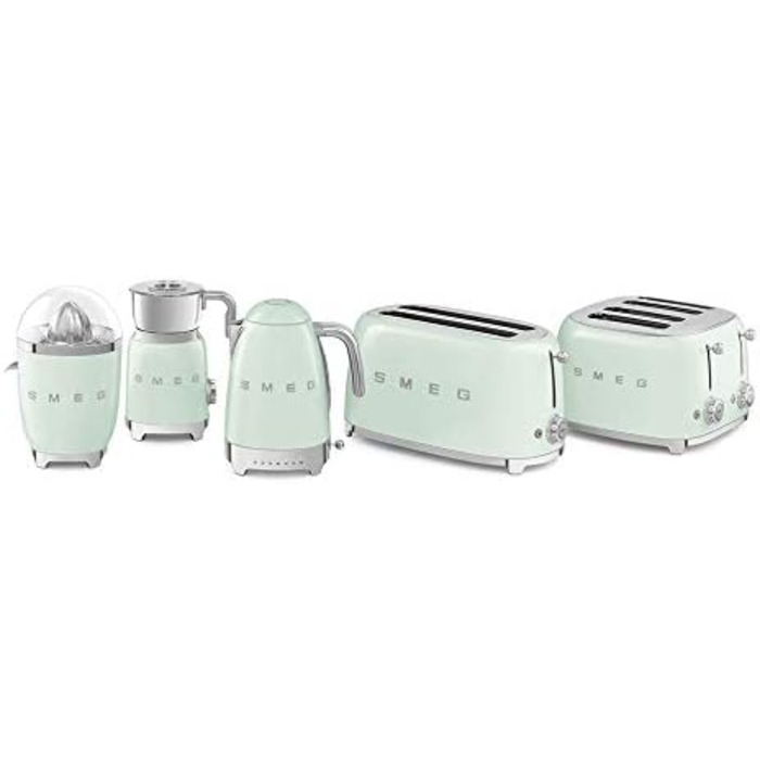 Соковитискач SMEG Zitruspresse CJF01PKEU, нержавіюча сталь, пастельно-зелений