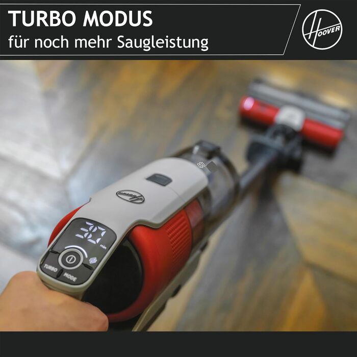 Бездротовий пилосос Hoover HF9 HOME з акумулятором, до 120 м², потужний, без мішка, антизаплутуюча насадка з LED-підсвіткою для всіх типів підлог