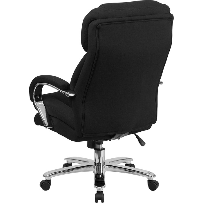 Офісне крісло Flash Furniture Hercules, ергономічне, з високою спинкою, м'яке сидіння, підлокітники, чорний текстиль