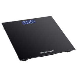 Grundig цифрова вага для людей 180 кг, точність 50 г, чорна, великий дисплей, індикатор температури, 2 одиниці вимірювання