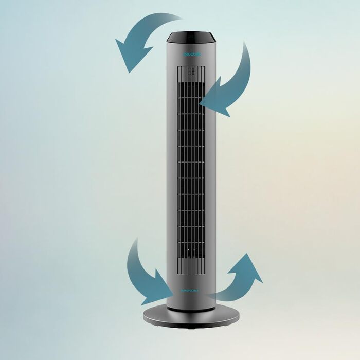 Вентилятор вежний Cecotec EnergySilence 8190 Skyline Ionic, 84 см, з пультом, таймером, іонізатором, мідний двигун, сірий