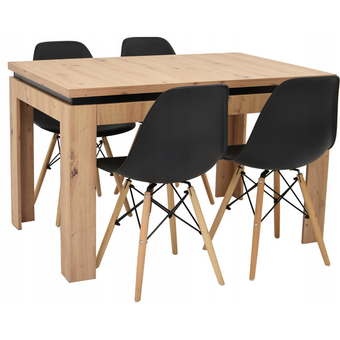 Набір з 4 стільців та столу 80x120 у скандинавському стилі ARTISAN SALON