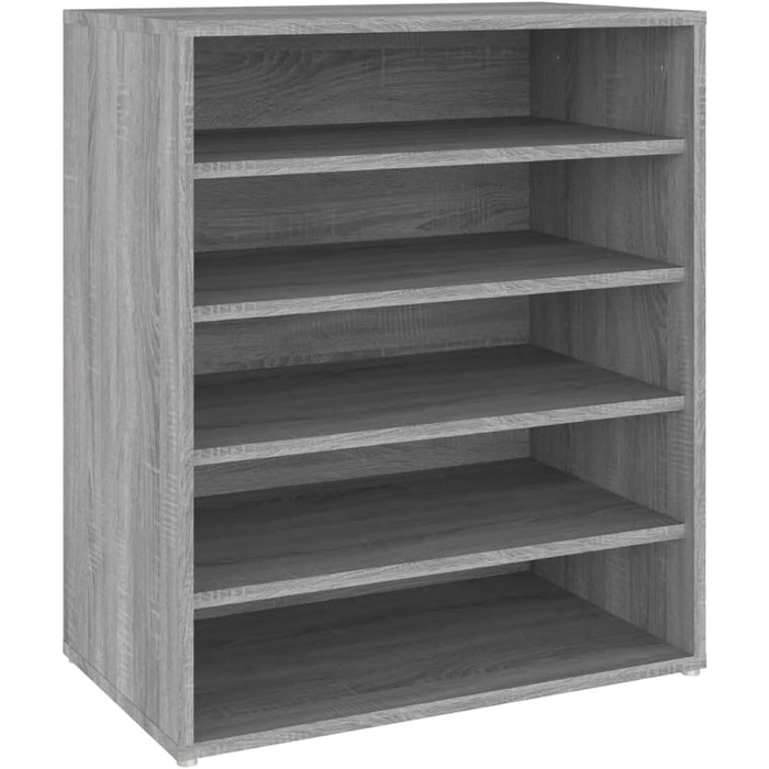 vidaXL шафа для взуття, взуттєва полиця, органайзер, сіра Sonoma, 60x35x70 см, ДСП