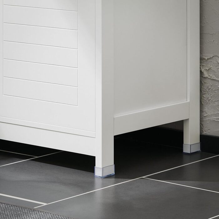 SoBuy BZR121-W Комод для ванної з 2 дверцятами, середній білий шафа 70x90x35 см, меблі для ванної, тумба у передпокій