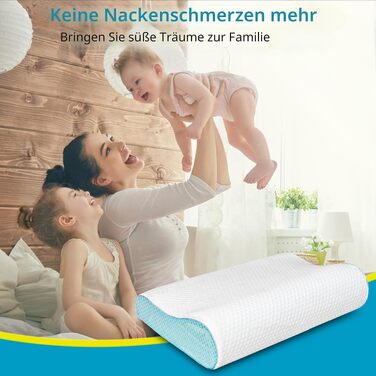 Ергономічна подушка для шиї з ефектом пам'яті Memory Foam для зняття болю та підтримки шийного відділу, Queen