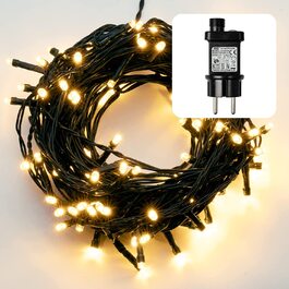 Гірлянда hellum LED для вулиці з таймером, 19,9 м, 200 теплих білих LED, електрична з зеленим кабелем, для ялинки