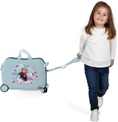 Дитяча валіза Disney Frozen «Довіряй своїй мандрівці», 50x38x20 см, синя, жорсткий корпус ABS, кодовий замок, 38 л, 2,1 кг, 4 колеса, ручна поклажа