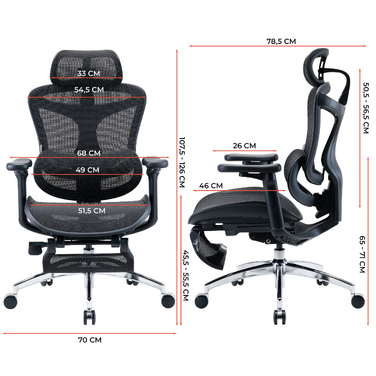 Крісло офісне з підставкою для ніг Sihoo DORO C300L Mesh Black with footrest