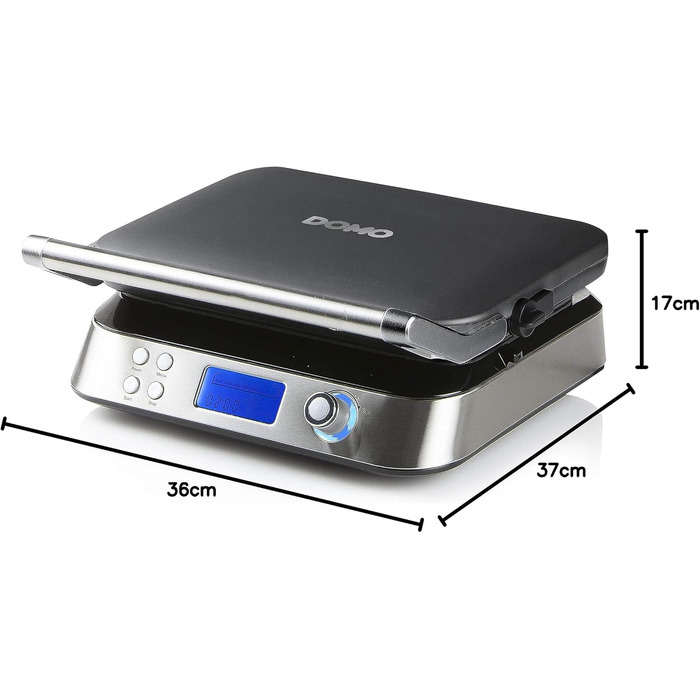 Вафельниця Domo Waffel Genius DO9219W, розумна, 2 вафлі, нержавіюча сталь