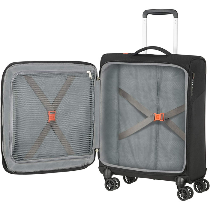 Валіза American Tourister Summerfunk 55 см, 46 л, розширювана, чорна, на 4 колесах