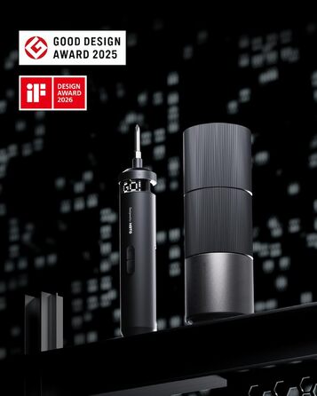 HOTO PixelDrive Електричний Шуруповерт з Дисплеєм, 6 Режимів, 0.5-6 Нм, 30 Біт, USB-C, для Електроніки та Дому