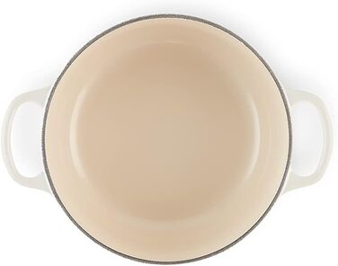 Чавунна каструля-брятер Le Creuset Signature з кришкою, кругла, 20 см, 2,4 л, для всіх типів плит та індукції, колір Meringue
