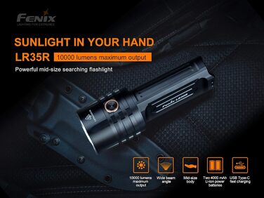 Ліхтар Fenix LR35R LED 10000 люмен, компактний, чорний