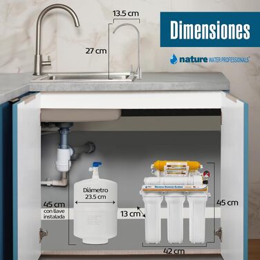 Система зворотного осмосу 6-ступенева Nature Water Professionals 5L з мембраною Vontron 50 GPD, баком та фільтрами