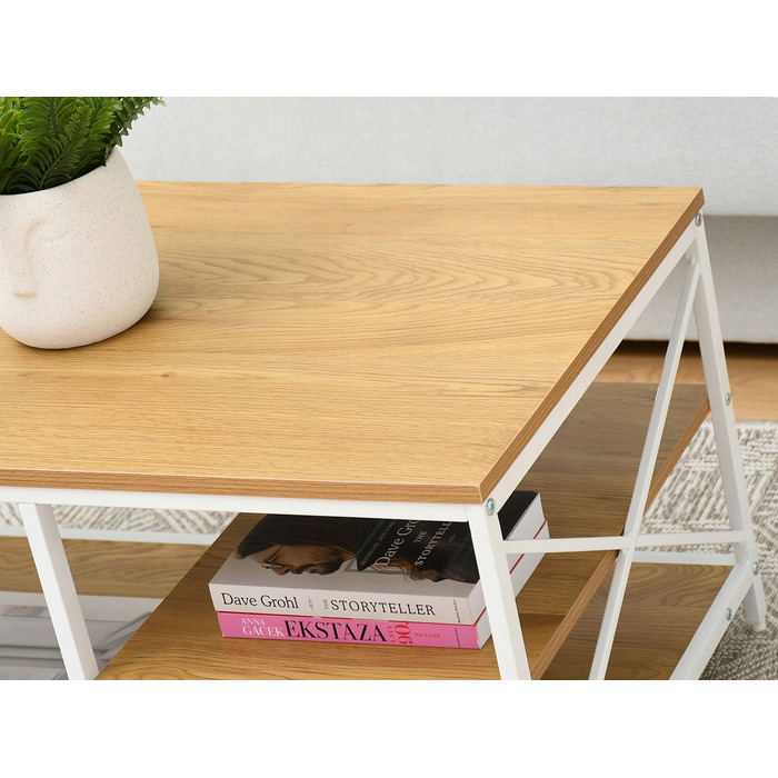 Журнальний стіл Mebel-Partner прямокутний, 100 x 50 x 43 см, білий