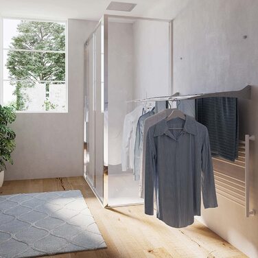 Сушарка для білизни Foxydry Fold настінна, вертикальна, алюміній та сталь, 116 см, для дому та вулиці, біла