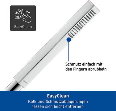 Душова лійка Duravit Universal, квадратна, режим Rain, легке очищення, хромована, без шланга
