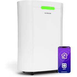 Klarstein AeroDry Smart 12l: Електричний осушувач повітря 12 л/день, WiFi, керування через додаток, білий